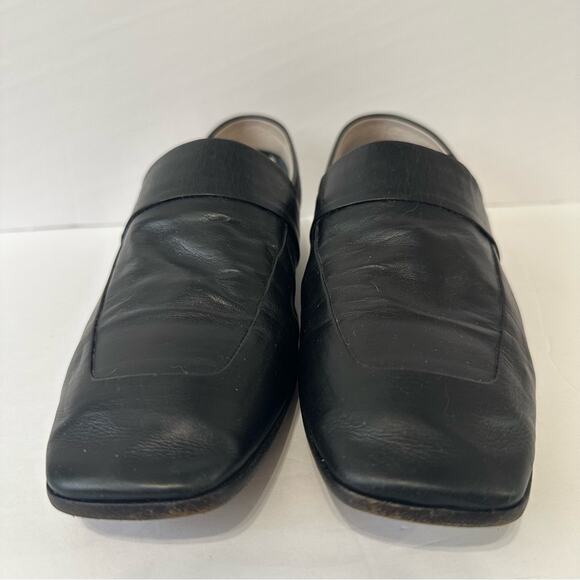 Victoria Beckham Black Flats size IT 38 Leather Loafer Square Toe - Picture 5 of 8